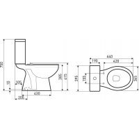 Set compact WC C-Clean cu iesire verticala